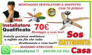 Montaggio ventilatore a soffitto Roma 70 euro